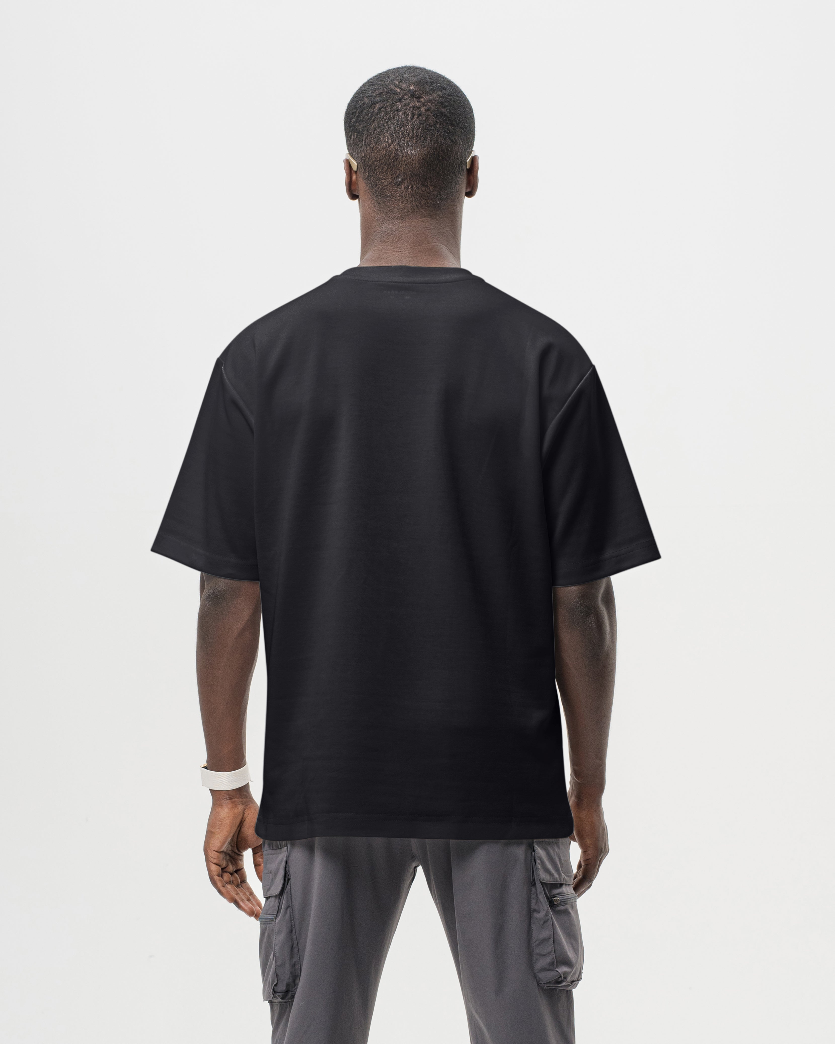 Svart Initial Oversized T-Skjorte